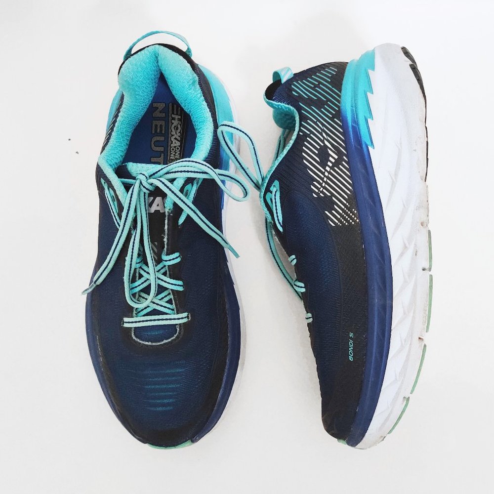 Hoka One One Bondi 5 Blue Womens Running Shoes 7.5